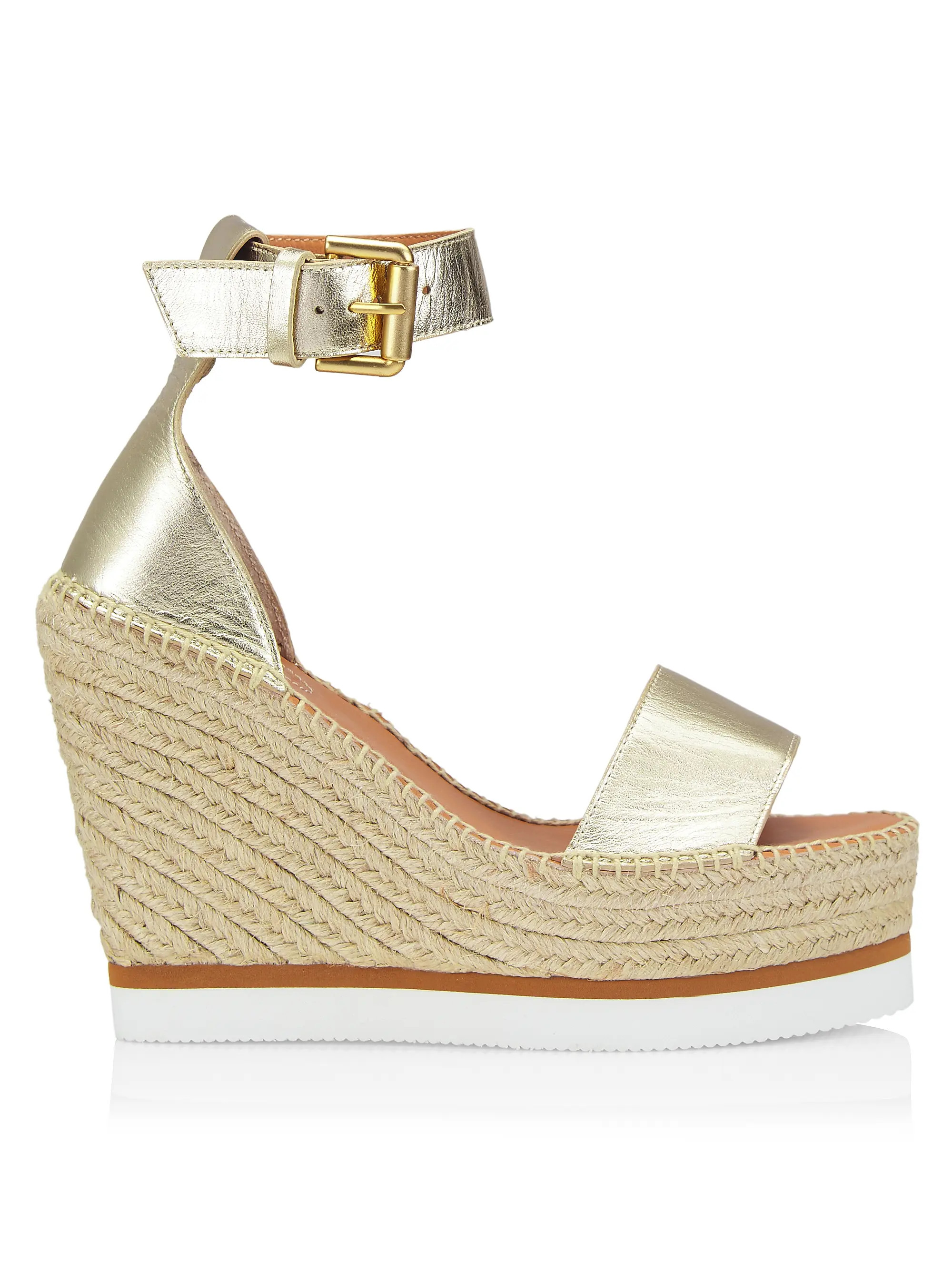 Glyn Metallic Leather Espadrille Wedges | Saks Fifth Avenue