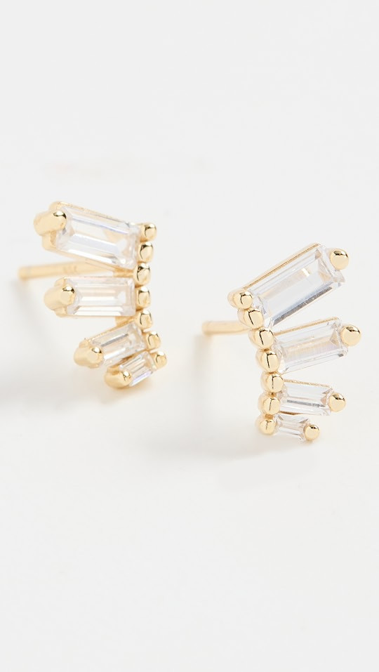 By Adina Eden Baguette Wing Stud Earrings | SHOPBOP | Shopbop
