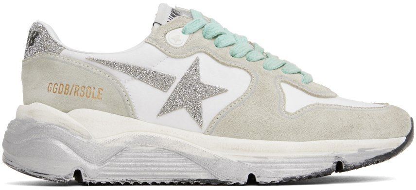 Golden Goose - White & Gray Running Sole Sneakers | SSENSE