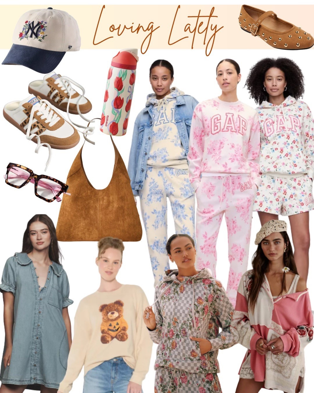 Floral print matching set, floral sweatshirt, fall trends, owala bottle, pumpkin bear sweatshirt, faux suede bag, denim dress 

#LTKSeasonal #LTKFindsUnder100 #LTKFindsUnder50