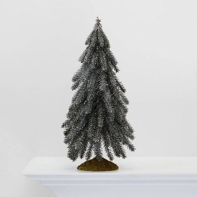 Large Glitter Tree Christmas Tree Decorative Figurine Silver - Wondershop™ | Target