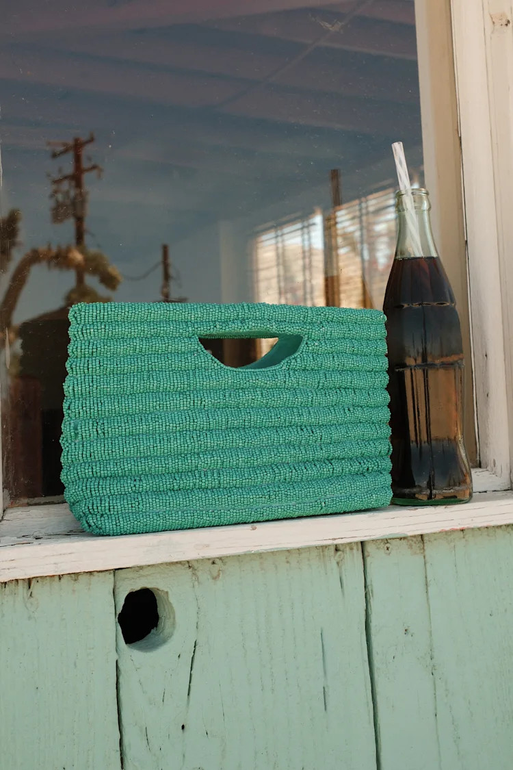 Silfra Teal Green Beaded Crossbody Clutch | Lulus