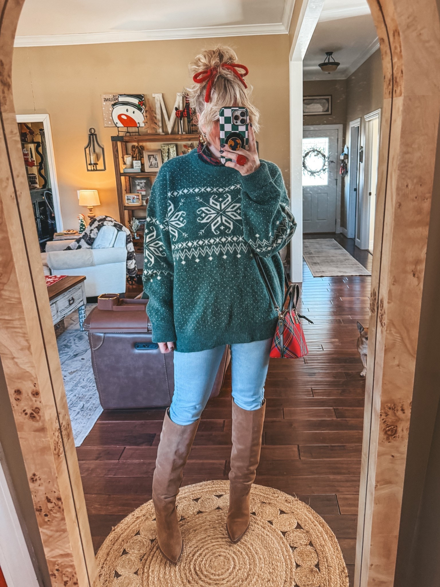 The coziest and cutest sweater from the mens section 🎯♥️
•Sweater size large 
•Dickie one size and does adjust under arms 
•Levi’s sized up one size 
•Boots older linked similar 


#LTKFindsUnder50 #LTKootd #LTKHoliday
