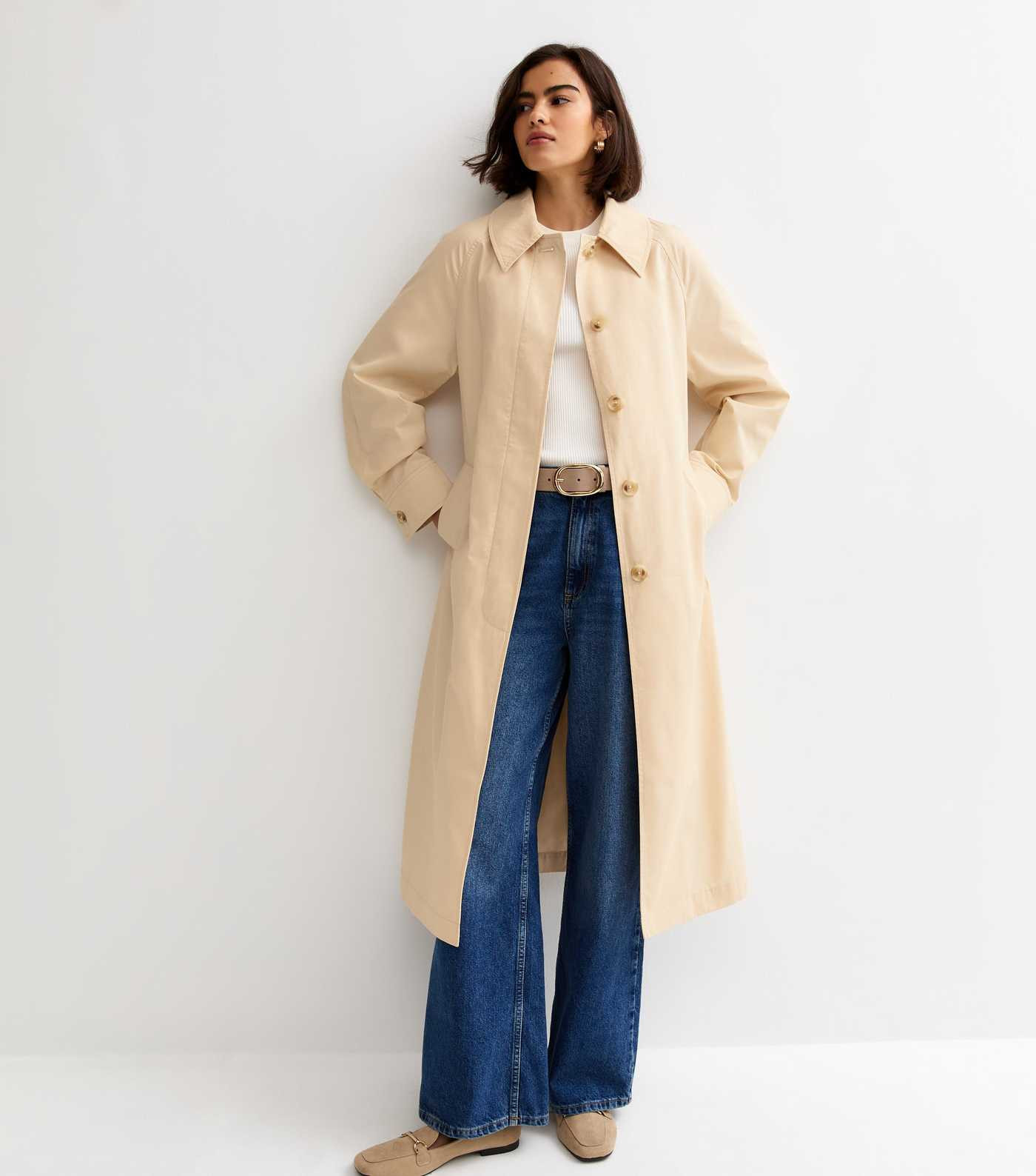 Light Yellow Cotton Belted Mac Coat | New Look | New Look (UK)