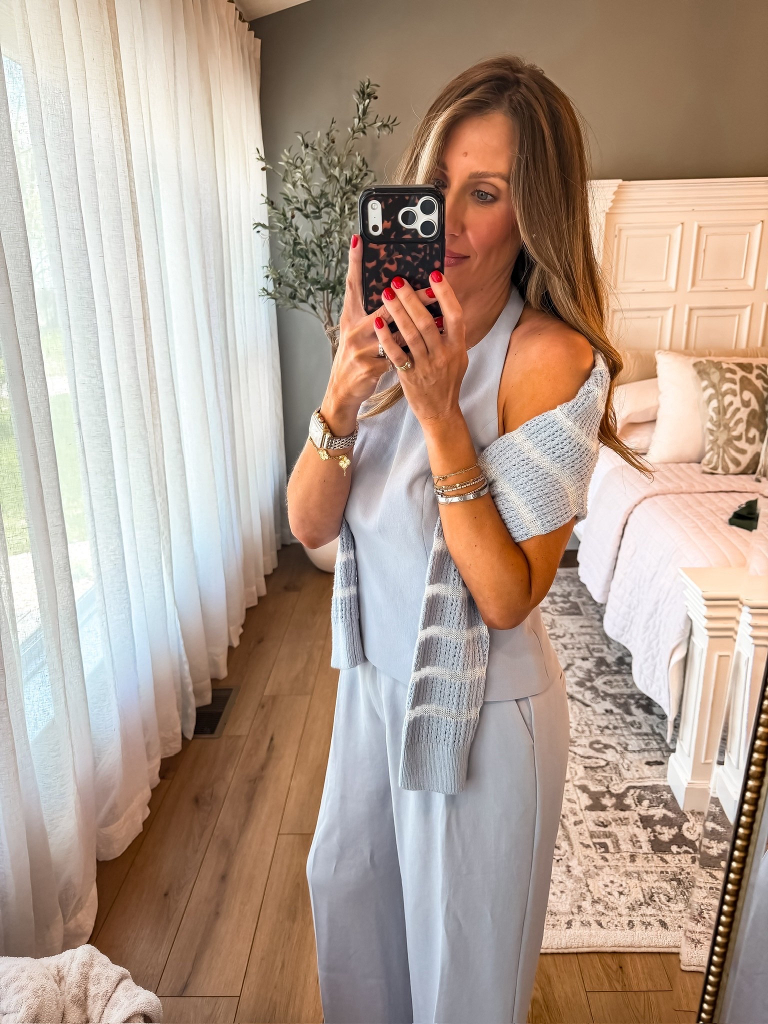 Soft blues for the win 💙This set is one of those pieces that feels elevated but still so easy to wear. I love adding a lightweight sweater over the shoulders for a little texture and that effortless layered look. Perfect for travel days, dinners, or anything in between

matching set, blue outfit, elevated casual, travel outfit idea, effortless layers, chic everyday style, themominstyle 

#LTKootd #LTKSeasonal #LTKTravel