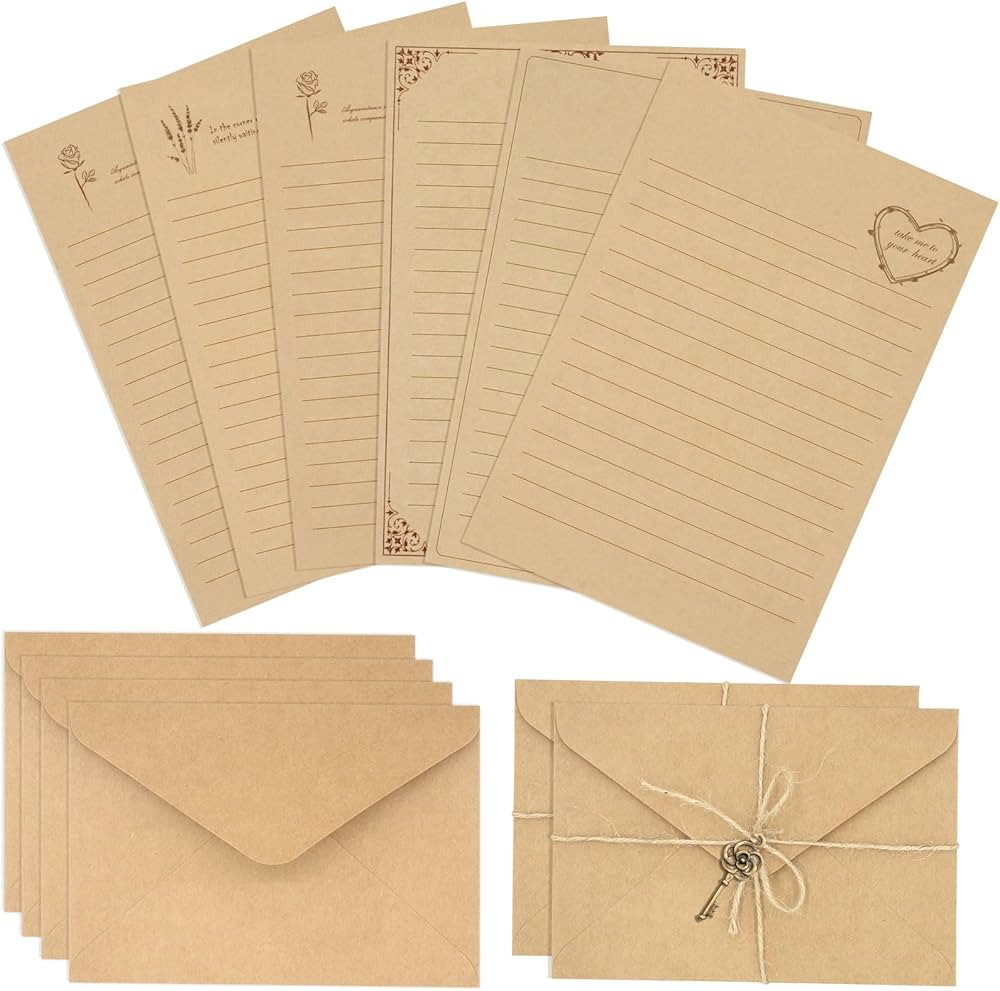 KSIWRE 72 PCS Vintage Stationery Set,24 Stationery Writing Papers with 12 Matching Envelopes,Old ... | Amazon (CA)