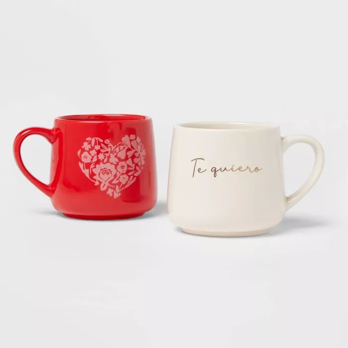 15oz 2pk Stoneware Spanish Mug Set - Threshold&#8482; | Target