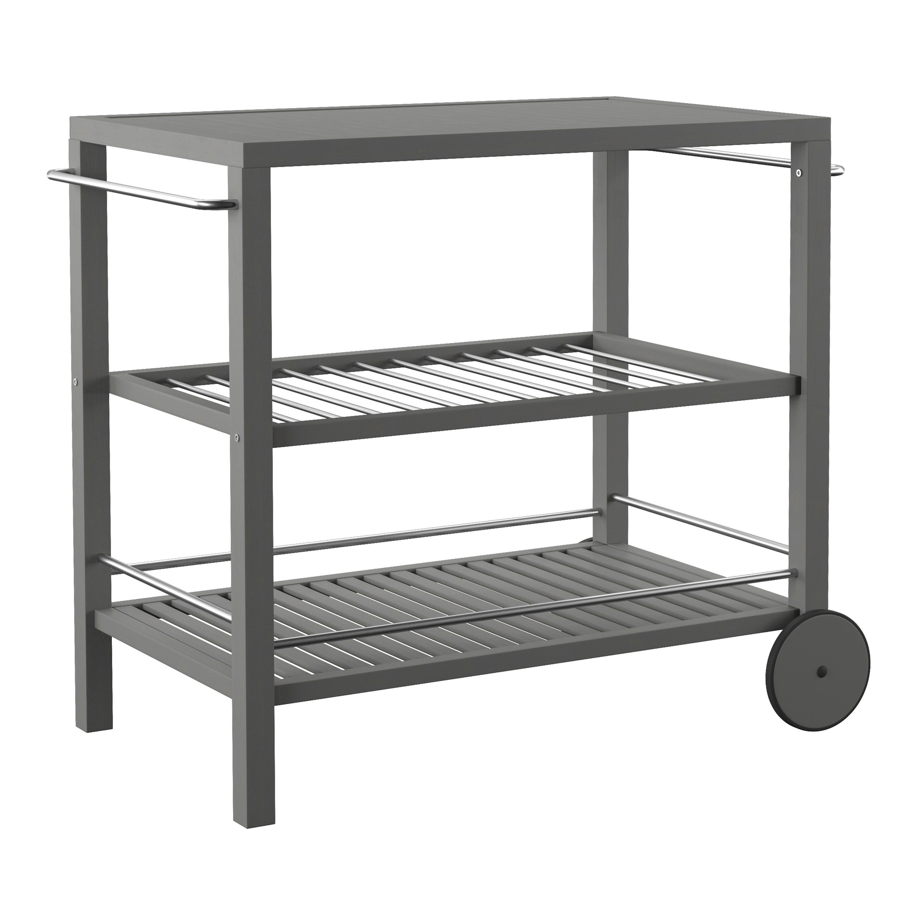 Danville Graywash Acacia Wood and Metal Outdoor Bar Cart | World Market