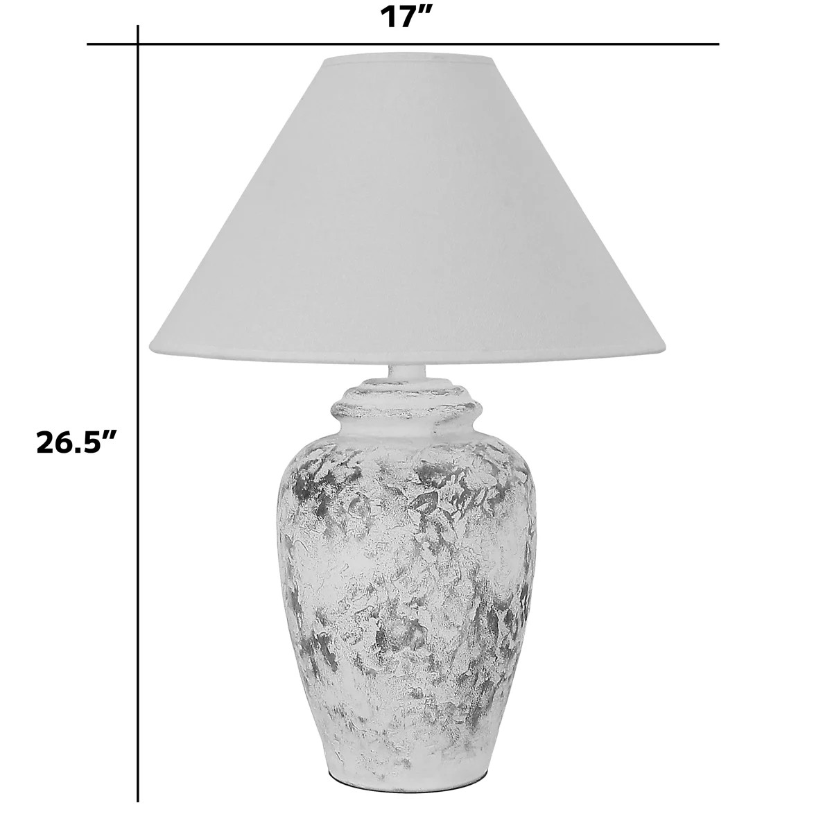 Juridia Cast Stone Table Lamp with 3-Way Switch, 36.5", Antique Bronze/Brown/White Wash Base | Wayfair North America