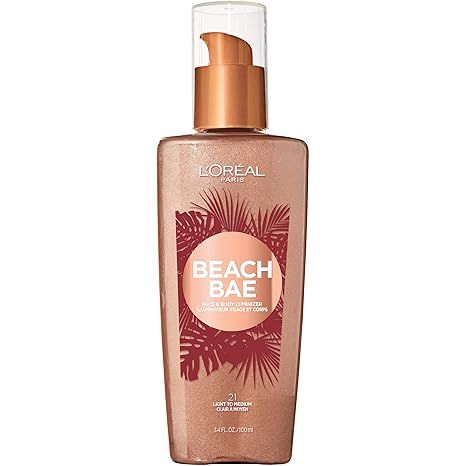 L'Oreal Paris Makeup Summer Belle Makeup, Beach Bae Face & Body Liquid Luminizer, Light to Medium... | Amazon (US)