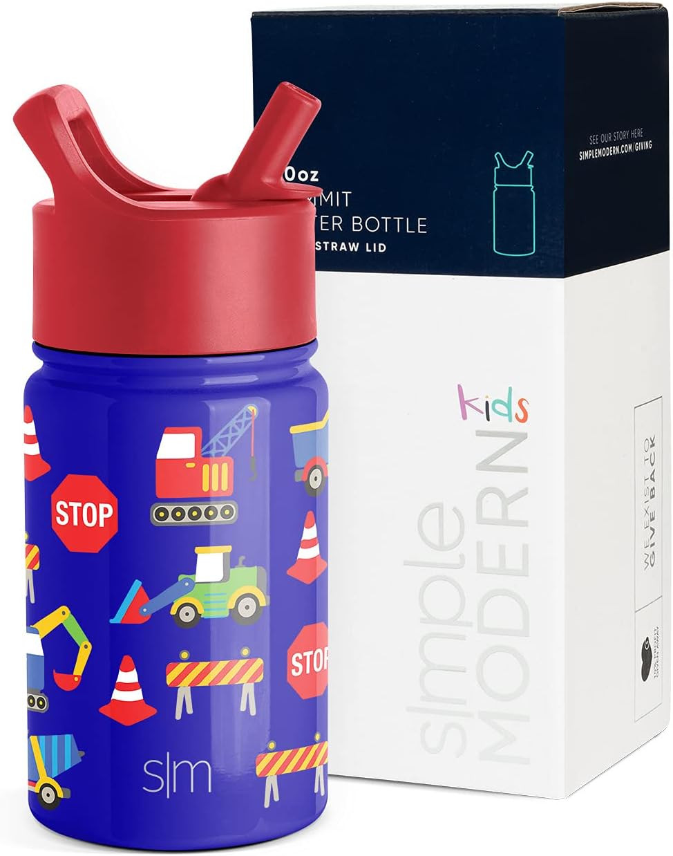 Simple Modern Kids Water Bottle with Straw Lid | Insulated Stainless Steel Reusable Tumbler for T... | Amazon (US)