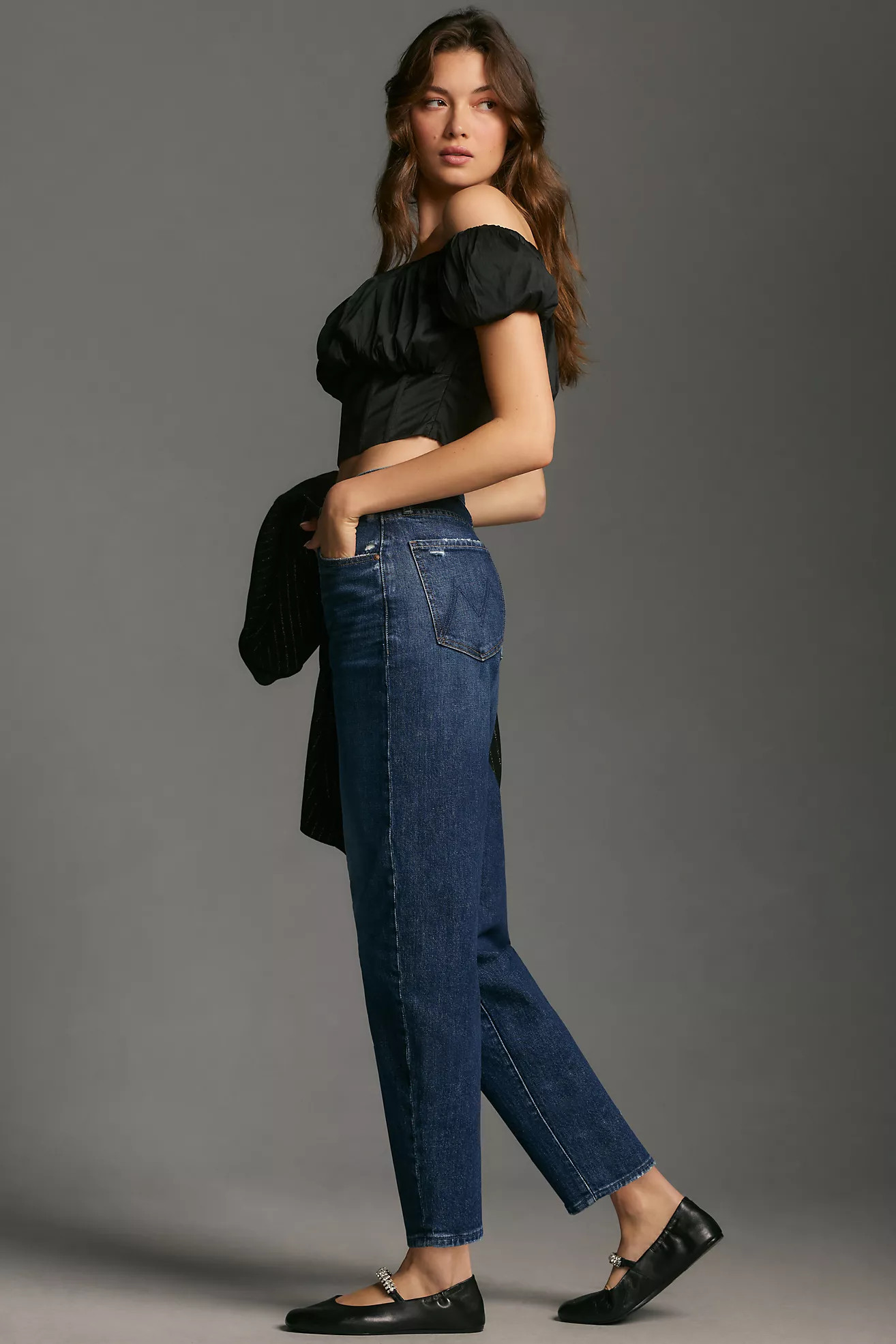 MOTHER The Curbside Floor High-Rise Tapered Jeans | Anthropologie (US)
