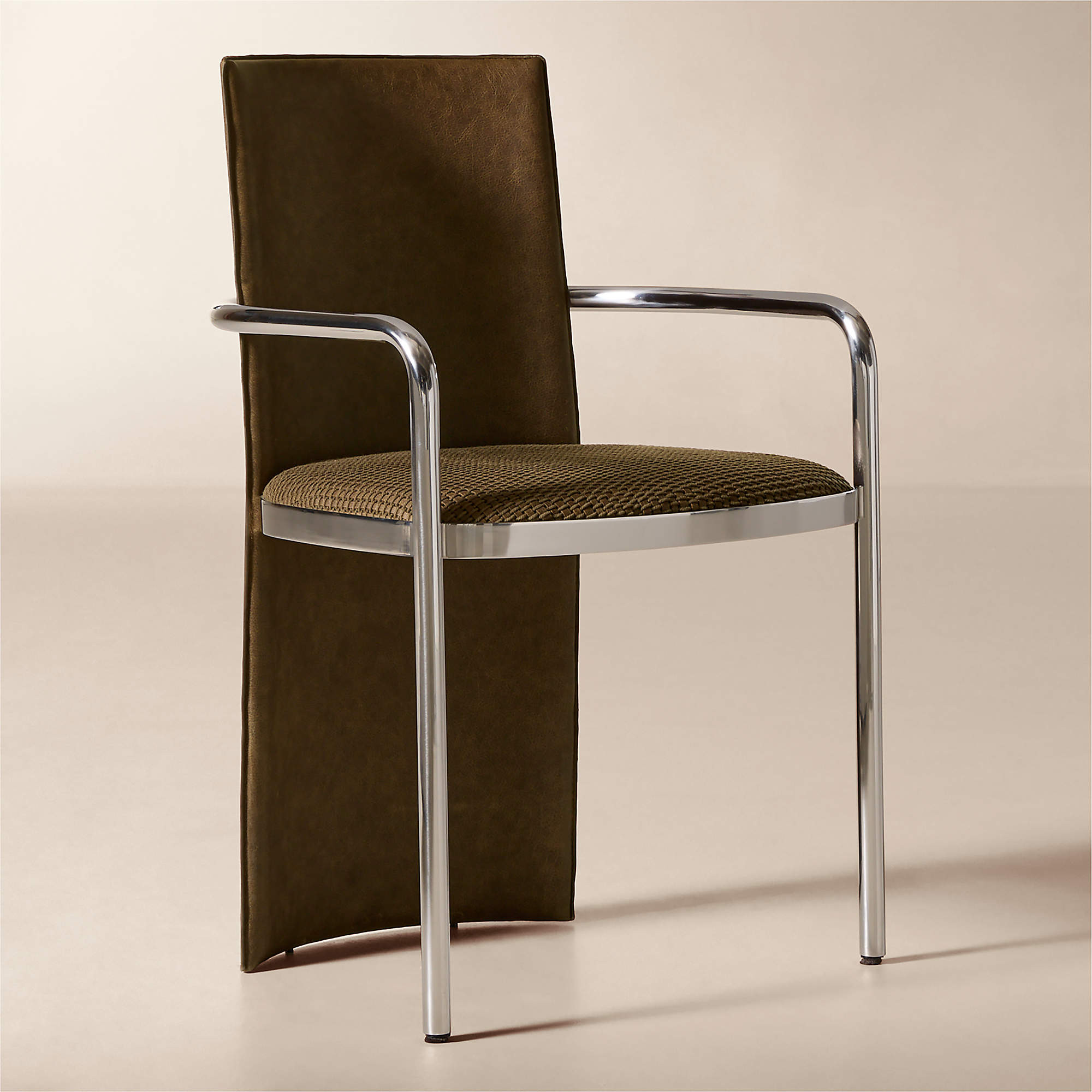 Somis Chestnut Brown Leather Dining Chair by Kravitz Design | CB2 | CB2
