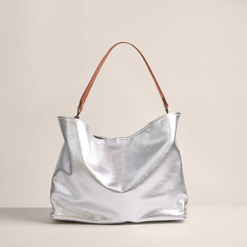 Medium Jane - Slouch Bag - Leather Silver | Parker Thatch
