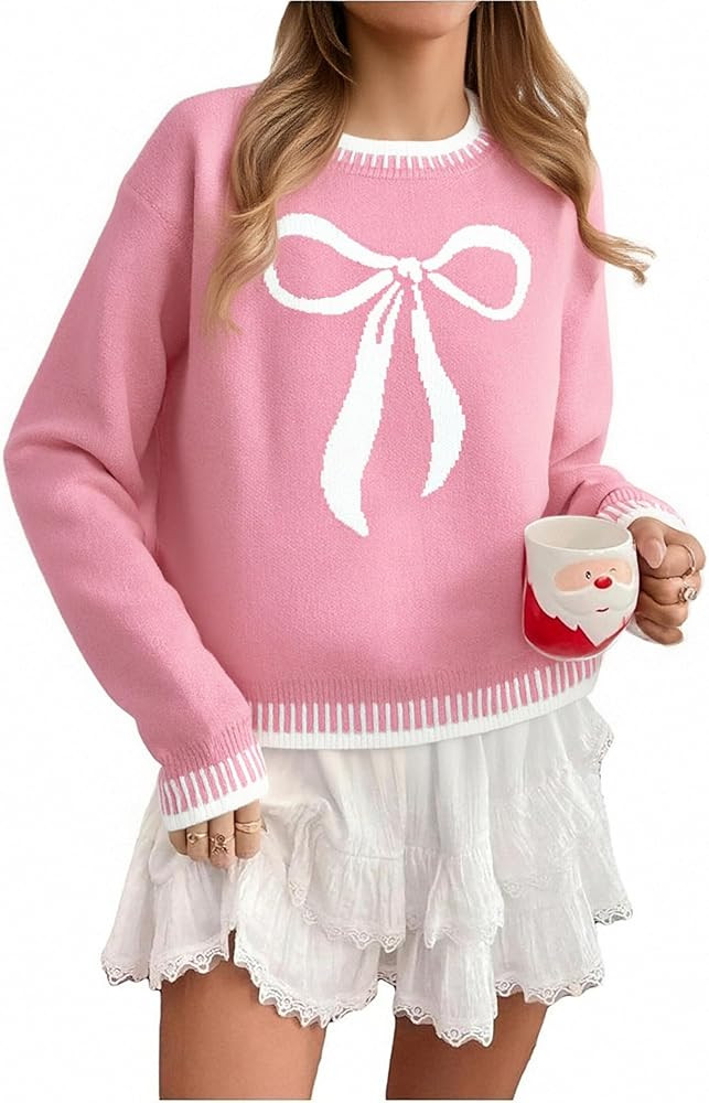 LUKYCILD Valentines Sweater Women Love Heart Sweatshirt Valentine Day Love Sweaters Cute Knitted ... | Amazon (US)