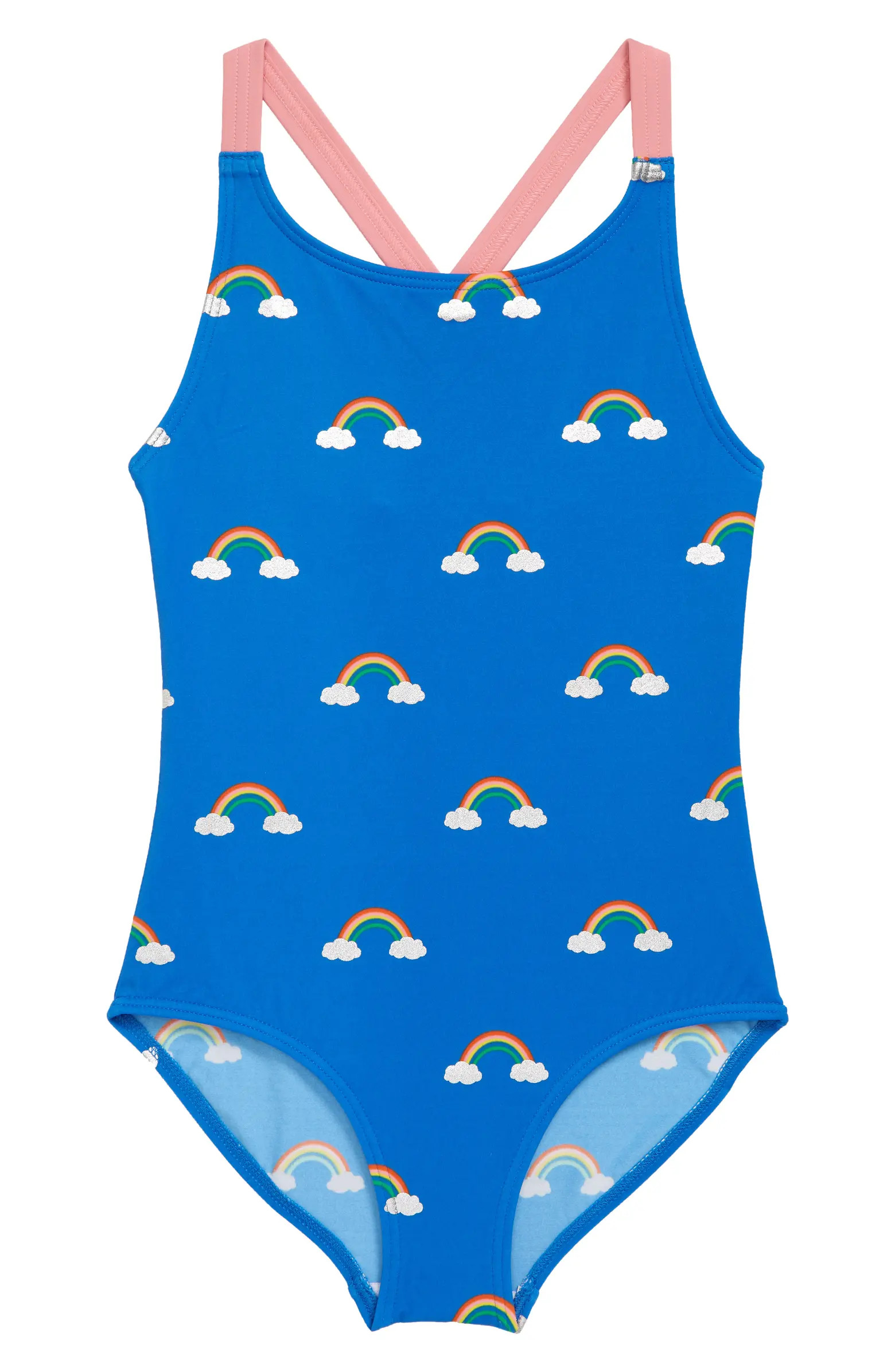 Kids' Rainbow Cross Back One-Piece Swimsuit | Nordstrom
