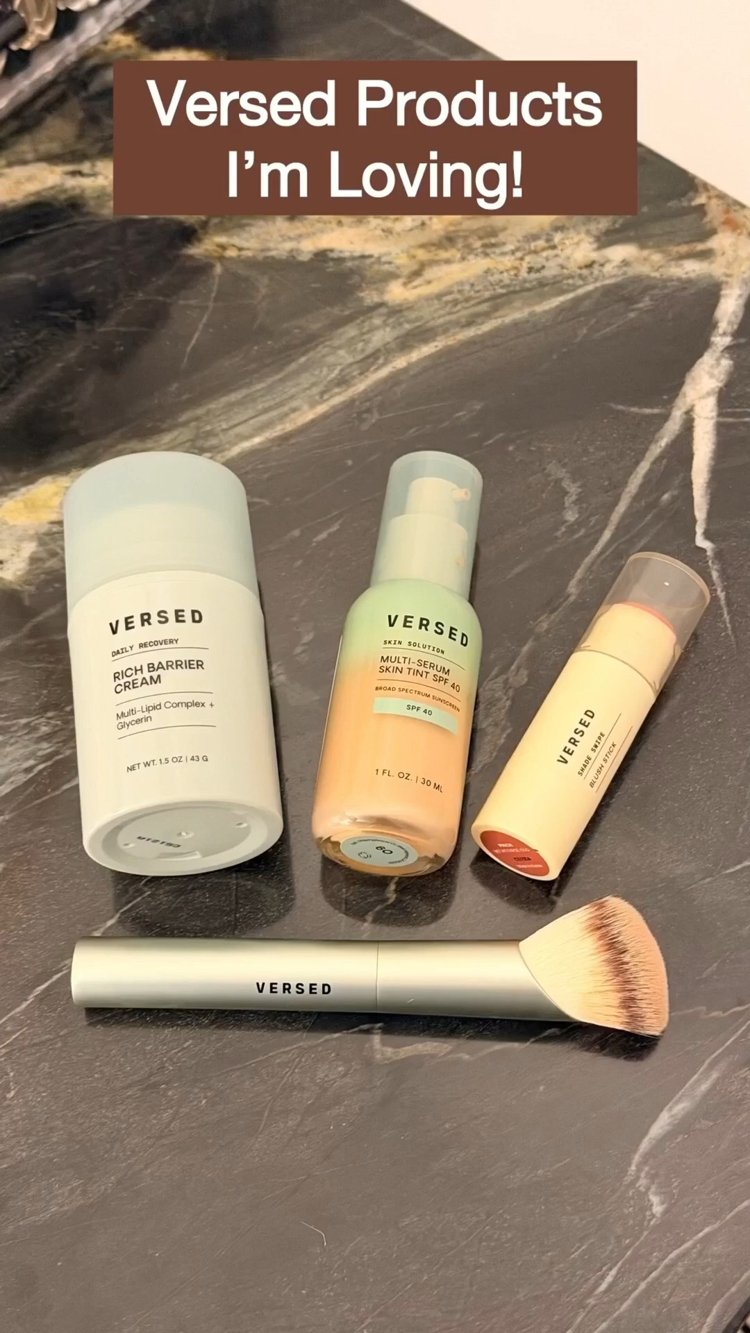 Versed Products I’m Loving Right Now

I’ve been testing a few things from Versed and they have quickly become my everyday go tos:

• Rich Barrier Cream – Perfect for sensitive or dry skin especially as temps drop. Thick but not greasy and so soothing.
• Multi Serum Skin Tint SPF 40 (Shade 6O) – Lightweight coverage with sun protection. Evens tone without looking like you’re wearing makeup.
• Blush Stick in Pinch – The prettiest natural flush. I use it on cheeks and lips for a fresh monochromatic look.
• Face Diffuser Brush – Makes blending foolproof for that soft skin-like finish.

Why I love them: clean ingredients, hydrating formulas, a natural glow, and easy get-out-the-door application. Linked below if you want to try them too!

#LTKFindsUnder50 #LTKBeauty #LTKGiftGuide