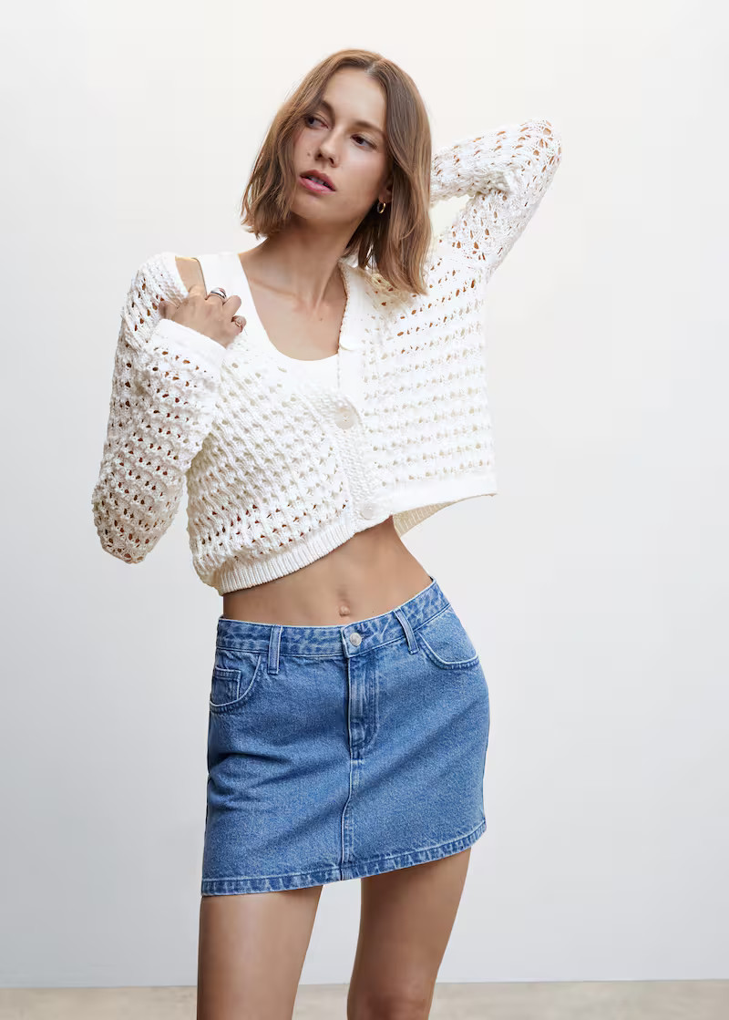 Openwork knit cardigan | MANGO (US)