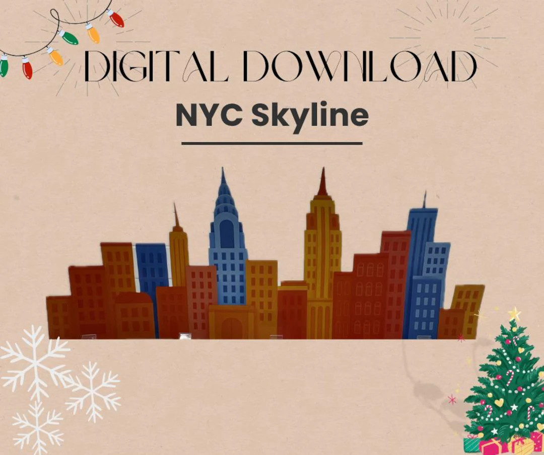 NYC Christmas Cityscape Tablescape, PDF Printables (11x17 Instant Download) - Etsy | Etsy (US)
