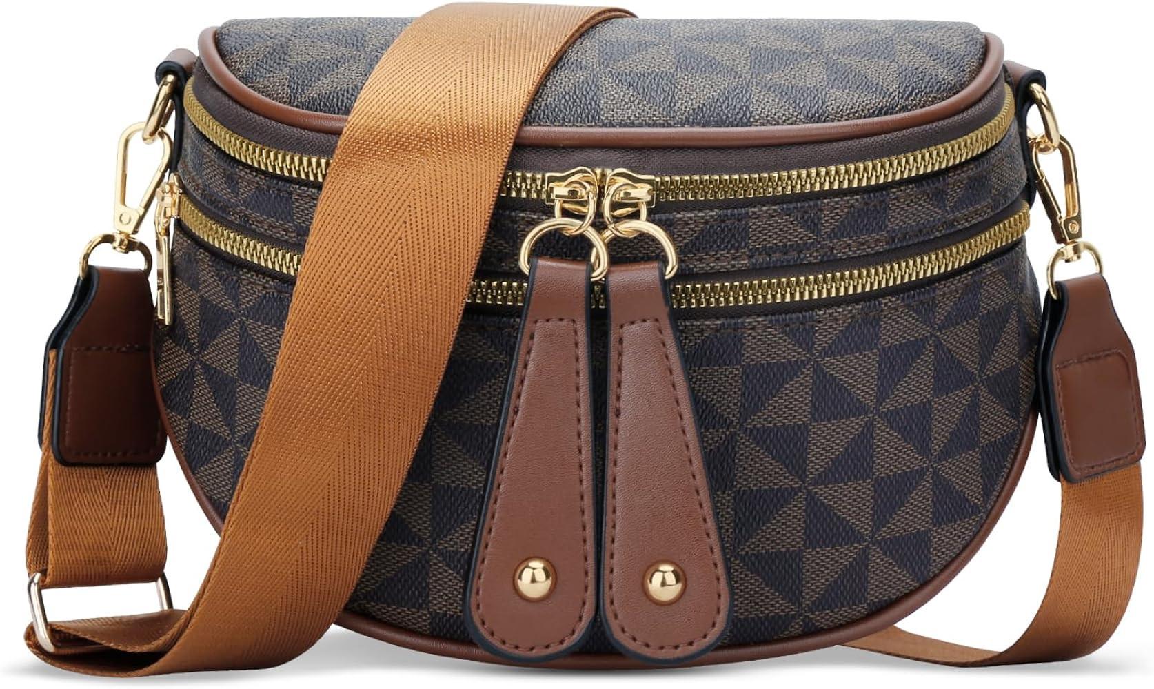 KKXIU Vegan Leather Crossbody Sling Bag Chest Bag Fanny Pack for Women | Amazon (US)