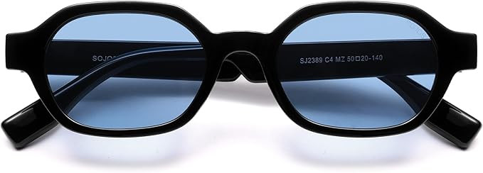 SOJOS Retro Polarized Hexagon Sunglasses for Women Men, UV400 Trendy Rectangle 70s 80s 90s Shades... | Amazon (US)