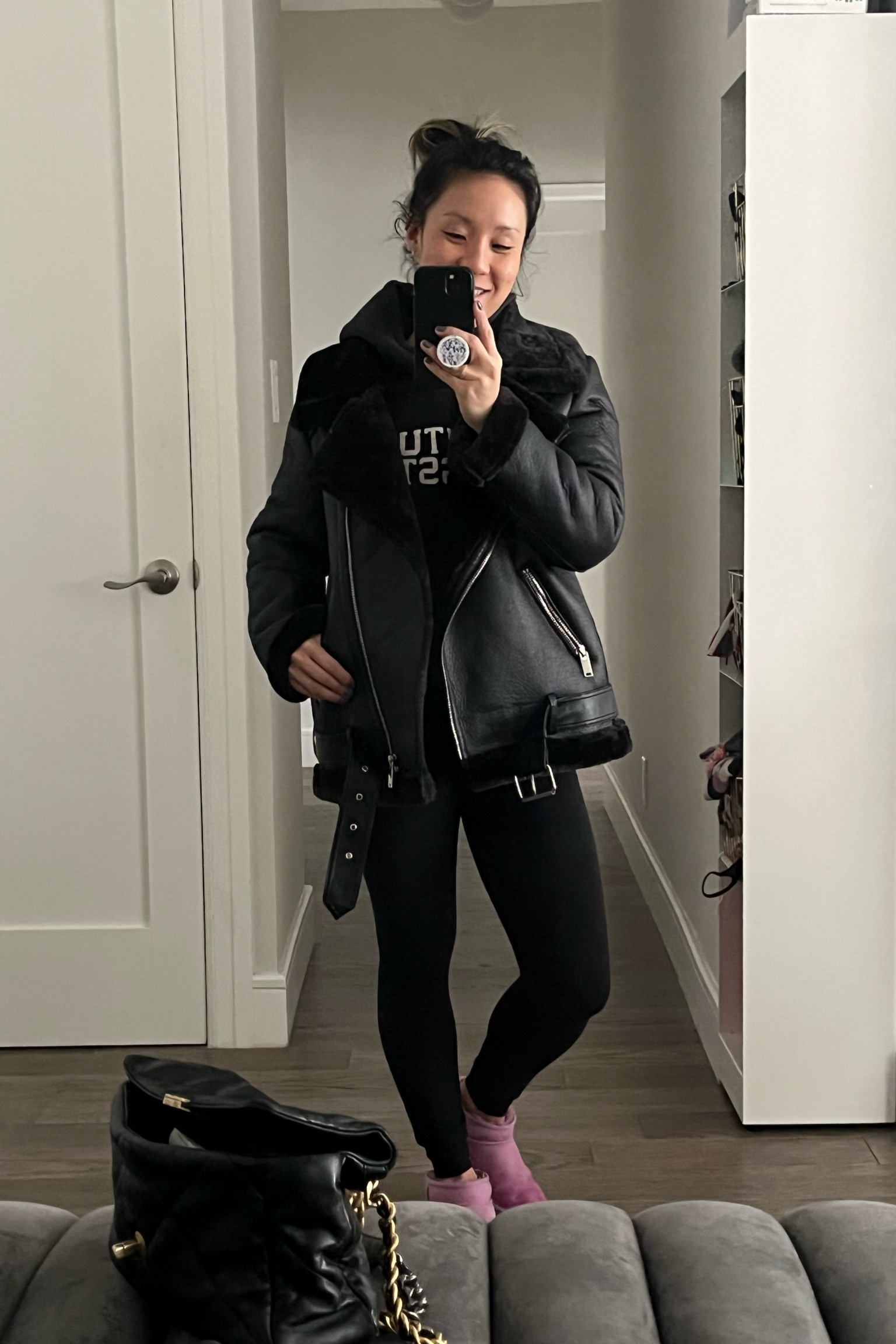 Who doesn’t need a shearling lined moto jacket for the rest of winter? Winter jacket. Amazon find. Amazon fashion find.

#LTKstyletip #LTKunder100 #LTKtravel