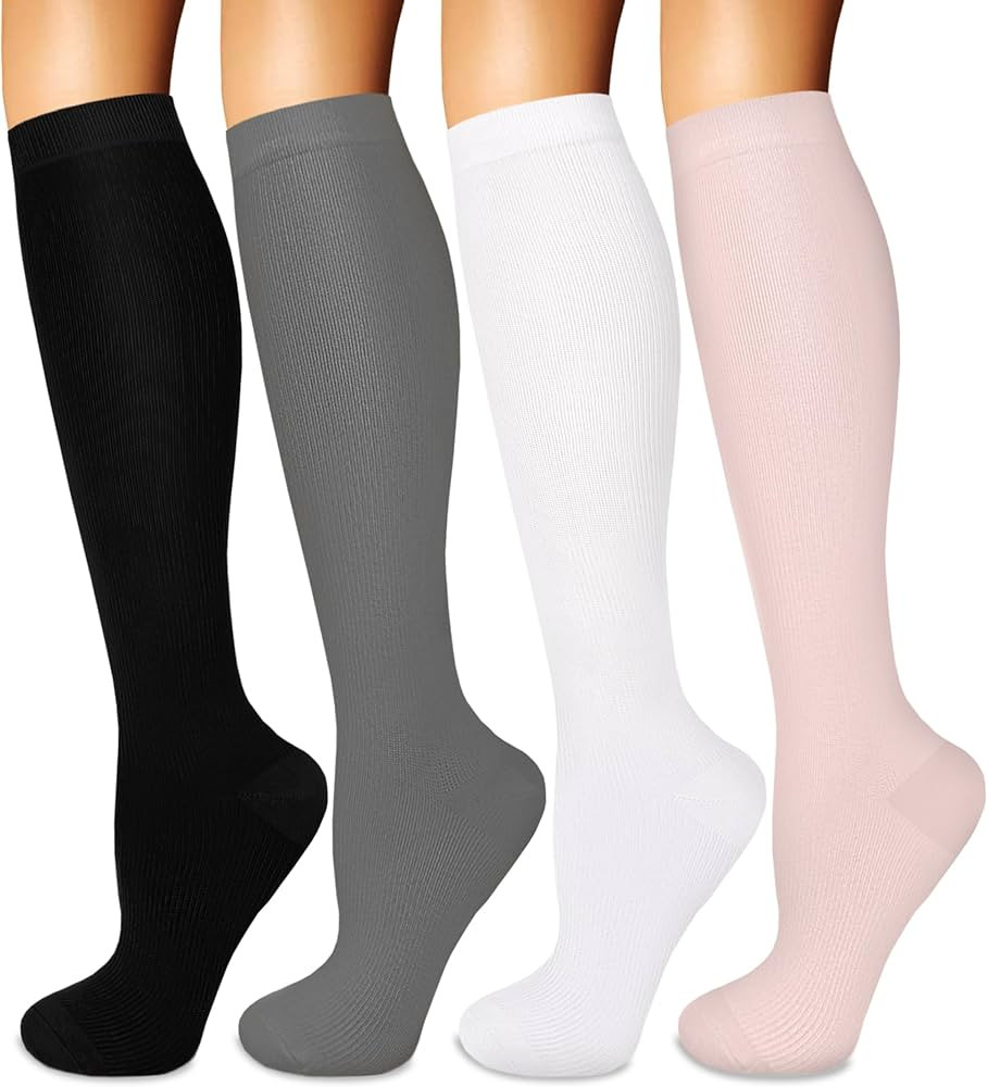 Iseasoo 4 Pairs Compression Socks for Women Circulation-Best Support for Nurses,Running,Athletic,... | Amazon (US)