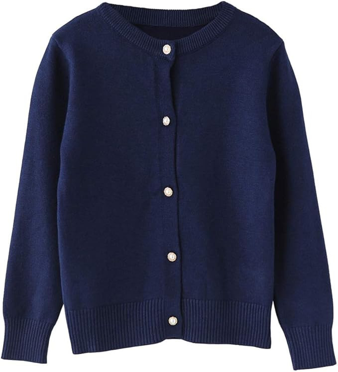 SMILING PINKER Girls Cardigan Sweater School Uniforms Button Long Sleeve Knit Tops | Amazon (US)