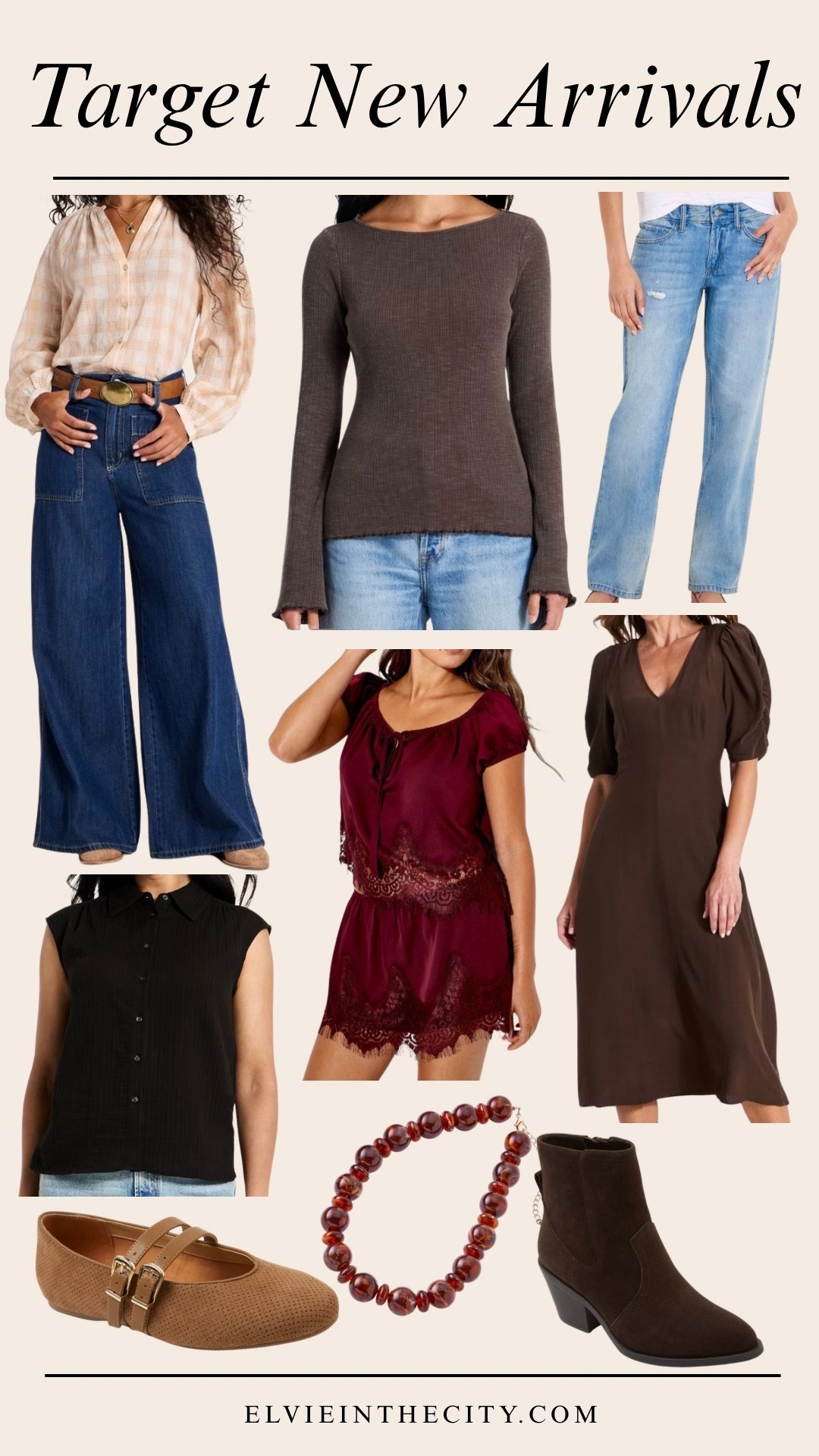 These new Target arrivals include a Raglan long sleeve blouse, wide leg jeans, a ruched 3/4 sleeve dress, heirloom boatneck top, cap-sleeve button up blouse, low rise straight leg jeans, Mary Jane ballet flats, chocolate brown ankle boots, and a chunky beaded necklace. 


Target finds, fall outfit, over 50 style, midlife fashion, petite fashion,midlife women, affordable fashion, fashion over40

#LTKOver40 #LTKPetite #LTKmomlife