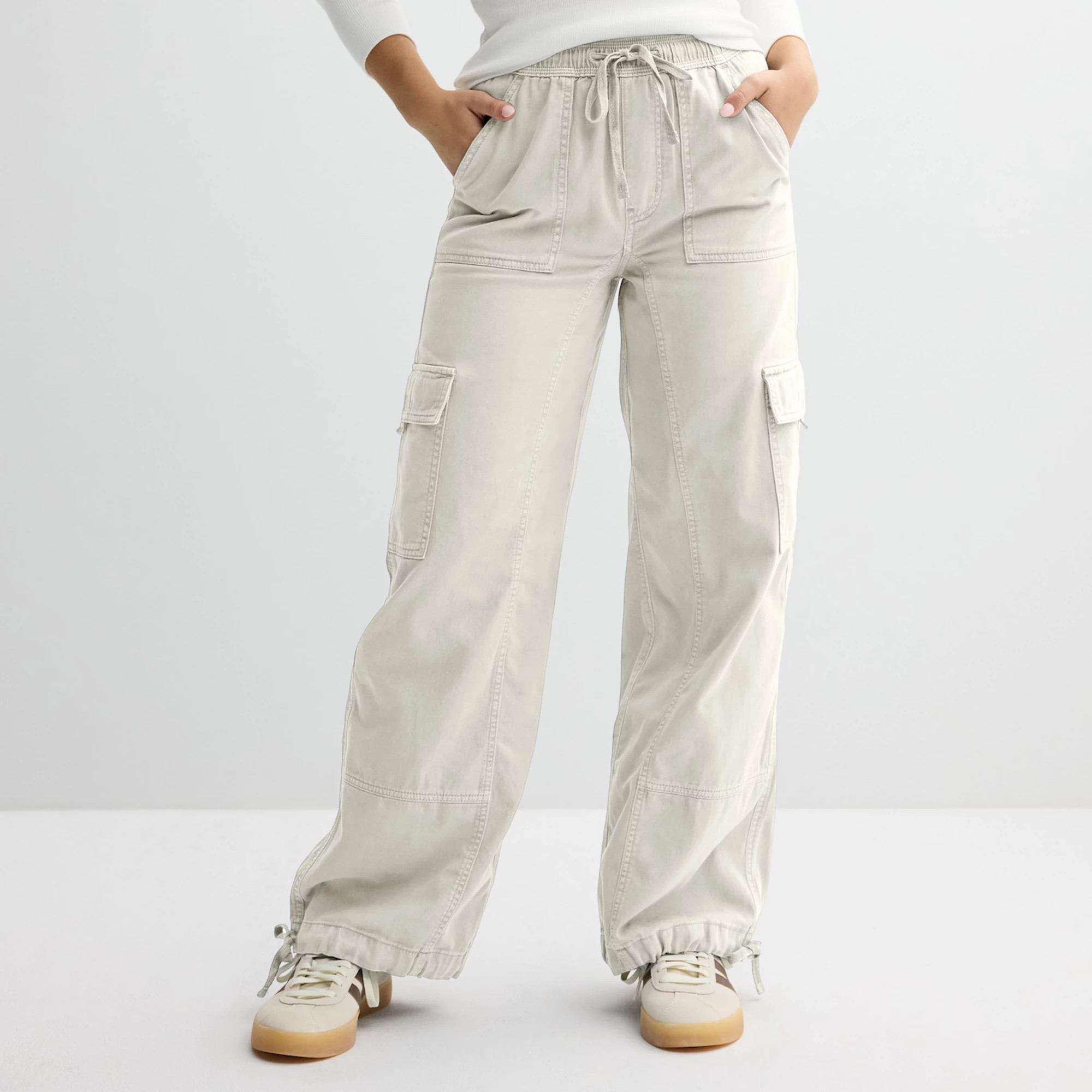 Juniors' SO® High Rise Pull-On Cargo Baggy Pants | Kohl's