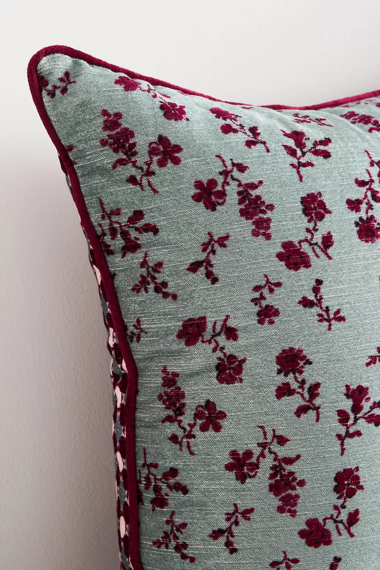 Alva Floral Cotton Velvet Pillow | Anthropologie (US)