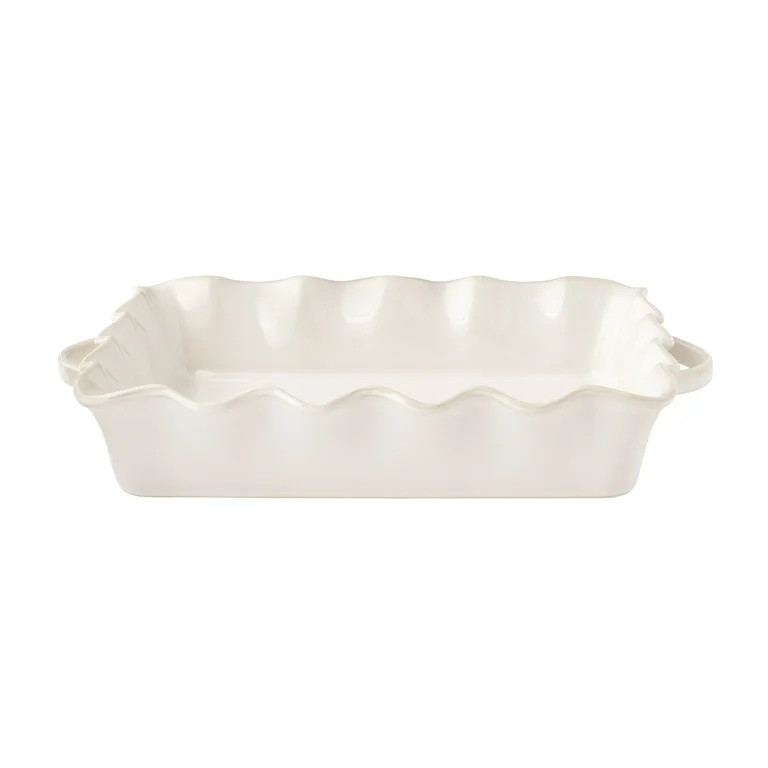 The Pioneer Woman Colette 9"x13" Stoneware Ruffled-Edge Casserole Baking Dish, Linen - Walmart.co... | Walmart (US)