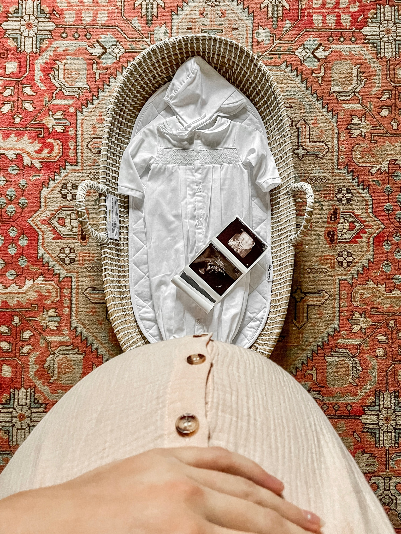 Ready for newborn! 
Gender neutral
Monthly baby pictures
Baby Newborn Smocked Gown & Hat Set petit ami
Baby Changing Basket - Handmade Moses Basket

#LTKhome #LTKbump #LTKbaby