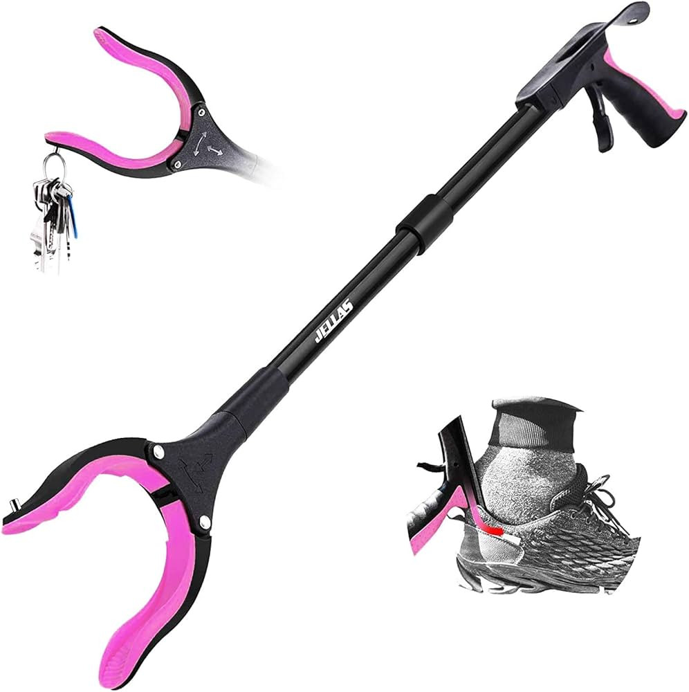 Jellas Reacher Grabber Tool, 90° Rotating Head, 32" Foldable Claw Grabber with Strong Grip Magne... | Amazon (US)