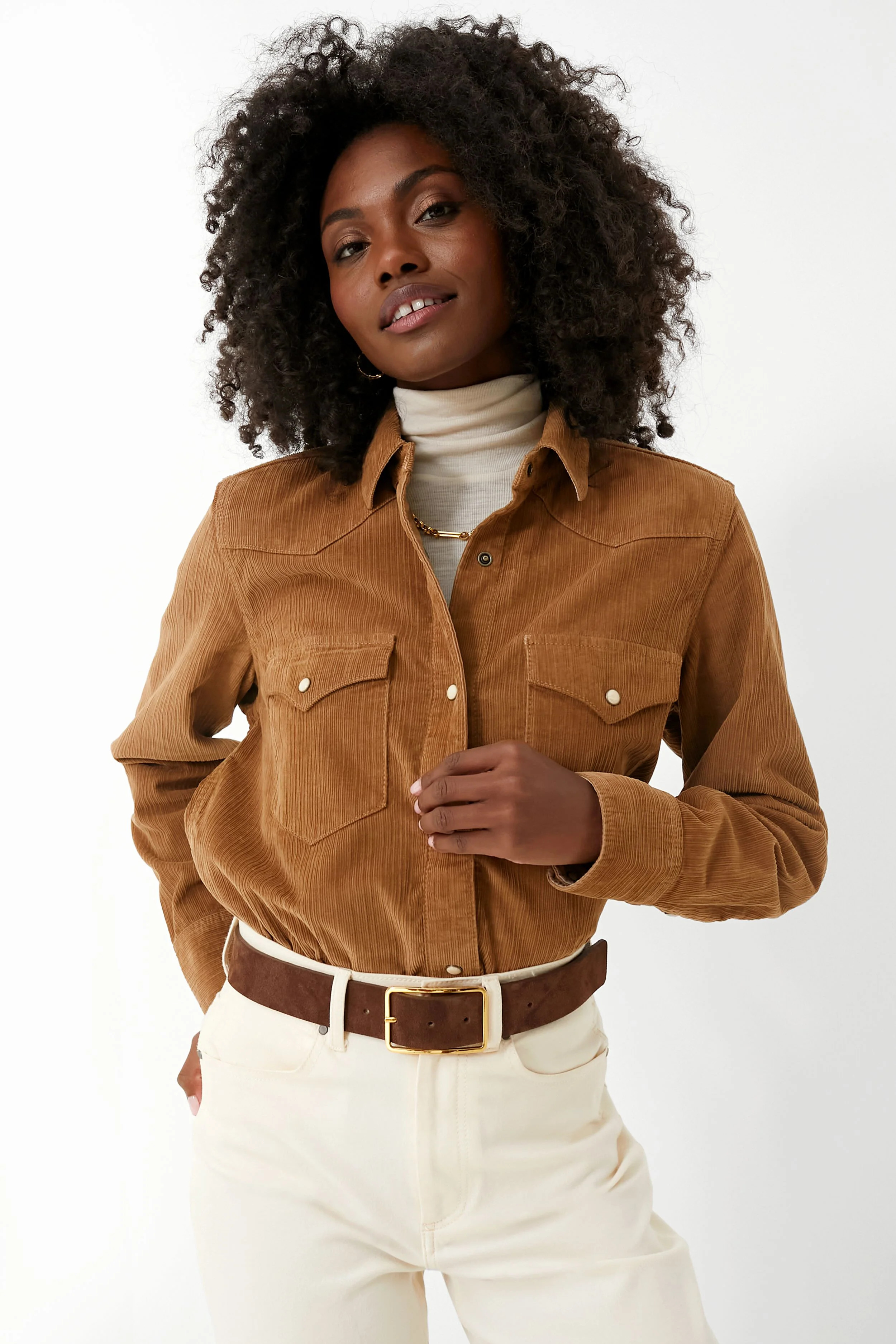 Cord Brown Stretch Cord Western Shirt | Tuckernuck (US)