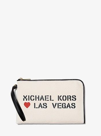 The Michael Medium Canvas Las Vegas Pouch | Michael Kors US
