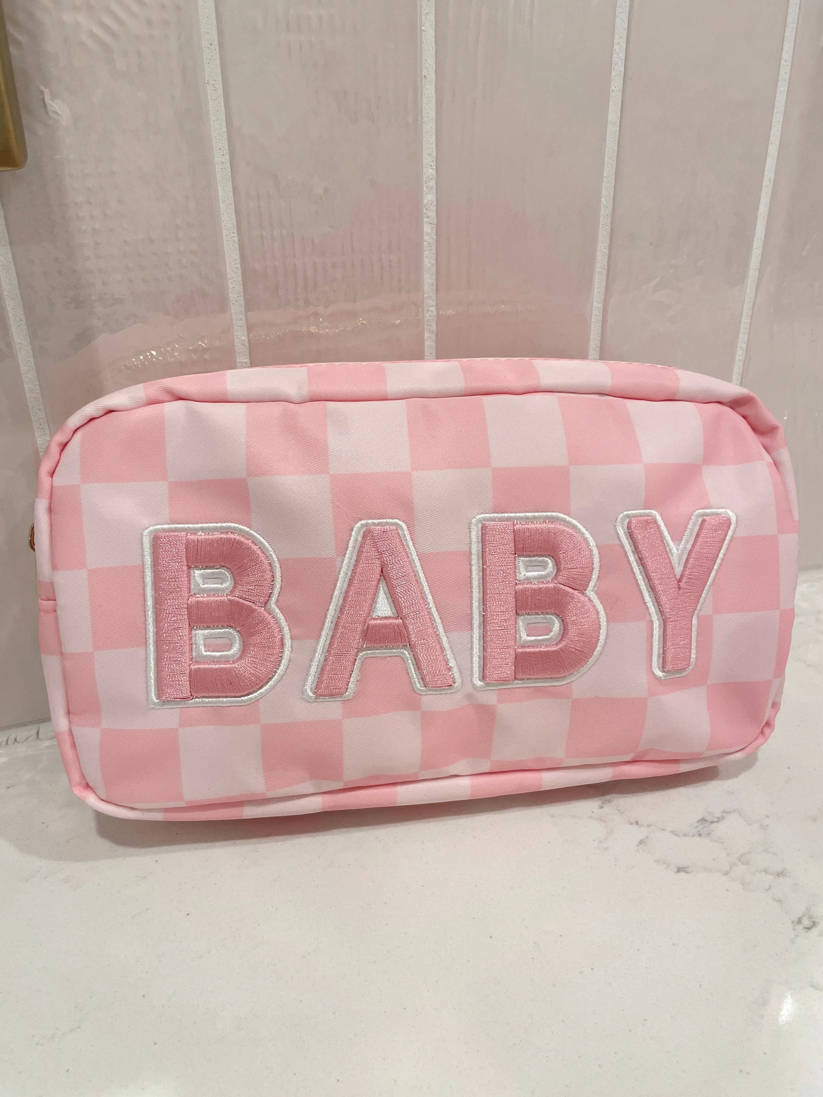 Baby Medium Bag - Pink Checkered | KenzKustomz