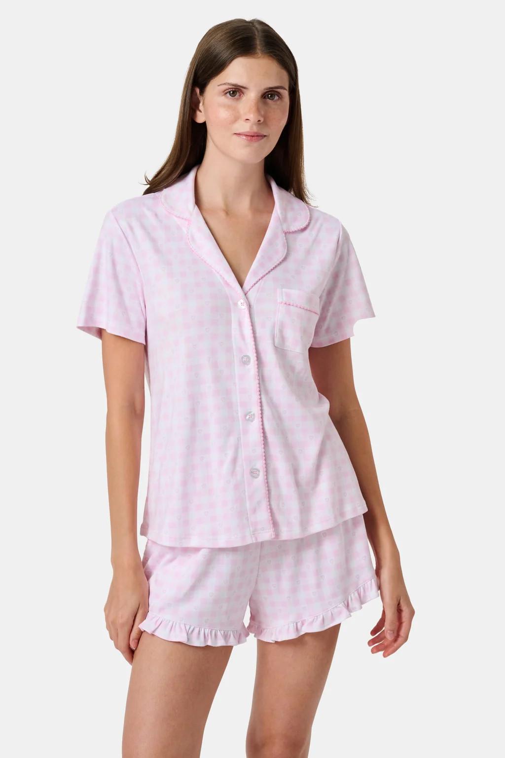Gingham Hearts Wyatt Polo Pajamas | Roller Rabbit