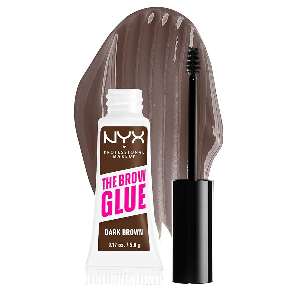 NYX PROFESSIONAL MAKEUP The Brow Glue, Extreme Hold Tinted Eyebrow Gel - Dark Brown | Amazon (US)