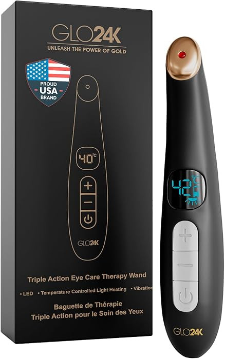 GLO24K Heated Eye Wand & Eye Massager Tool – Gentle Warmth & Vibration for Smoother-Looking Ski... | Amazon (US)