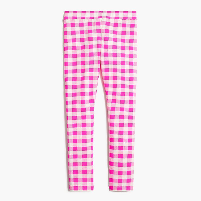 Girls' pink gingham leggings | J.Crew Factory