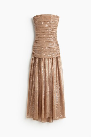 H & M - Abendkleid mit Pailletten - Beige - Damen | H&M (DE, AT, CH, NL, FI)