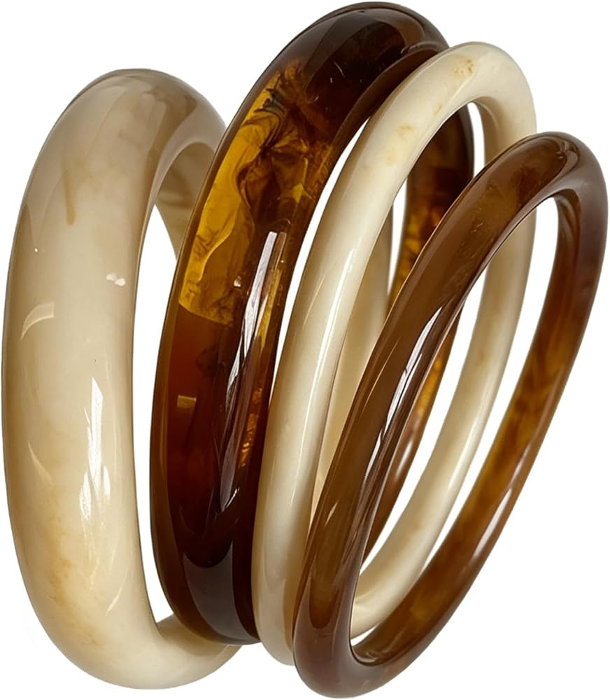 \u00ccF ME Acrylic Bangles Bracelets for Women, Irregular Acrylic Resin Chunky Bracelets Geometri... | Amazon (US)