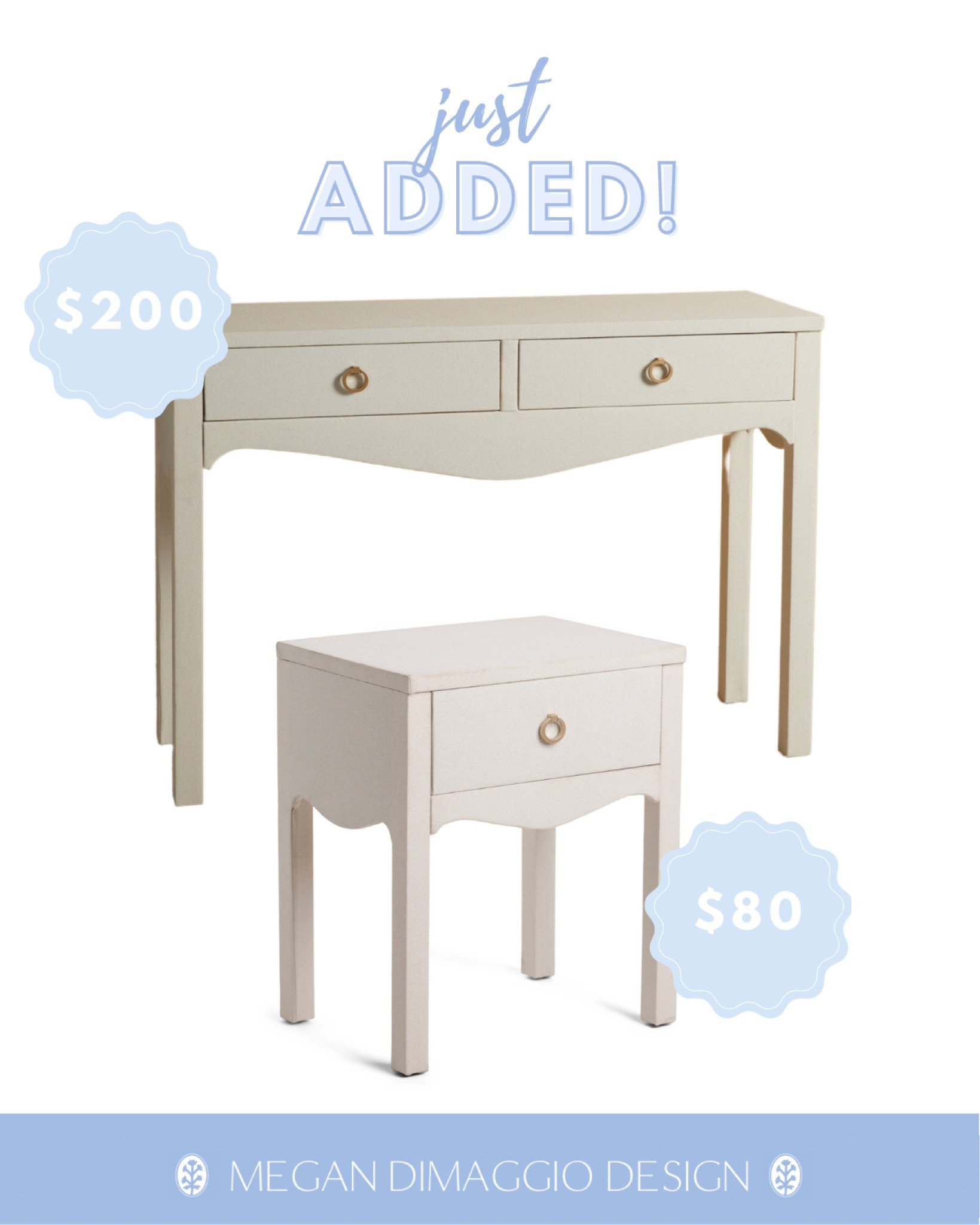 Just added online!! 🏃🏼‍♀️🏃🏼‍♀️🏃🏼‍♀️ New Lillian August Linen wrapped console table & side table!! Love the simple scallop detail on them too!! They look so much like something we’d see from Pottery Barn Kids or something, but for just $200 or $80!! 😍🙌🏻 These will go fast!!

#LTKunder100 #LTKhome #LTKfamily
