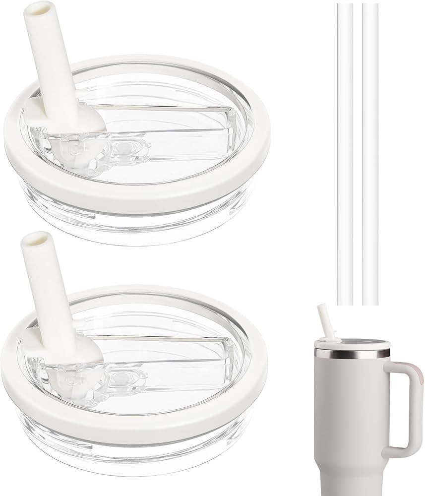 2 Pack 40 oz Tumbler Flip Straw Lid Replacement fit for Stanley Quencher, Spill Proof Tumbler Cov... | Amazon (US)