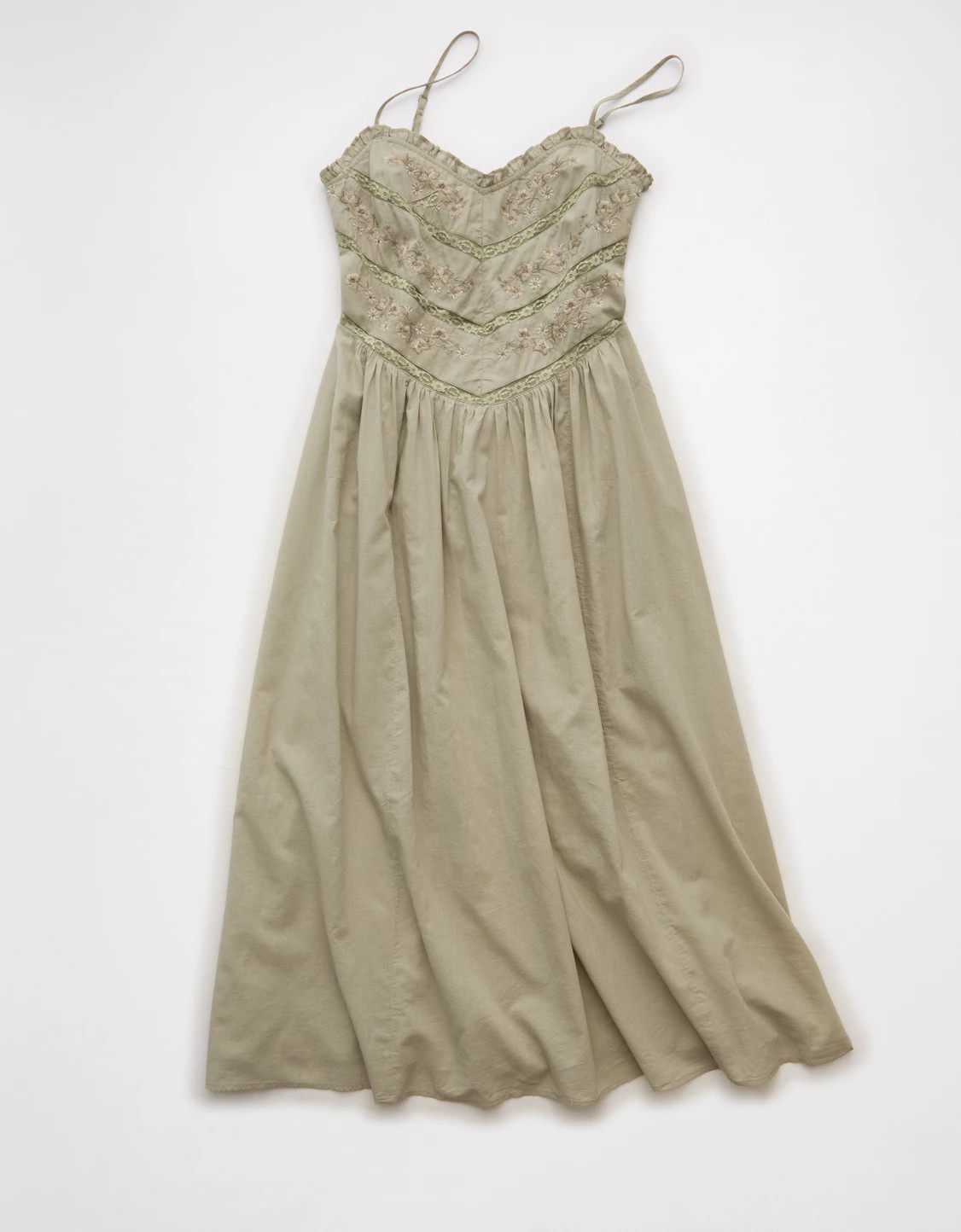 AE Bella Lace Inset Midi Dress | American Eagle Outfitters (US & CA)