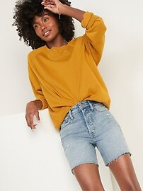High-Waisted Button-Fly O.G. Straight Ripped Cut-Off Jean Shorts for Women -- 5-inch inseam | Old Navy (US)