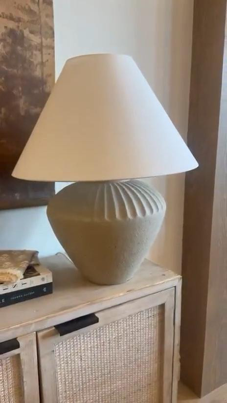 I found this table lamp and love how it adds a soft, sculptural element to any surface.

I like the neutral tone and textured base, it gives off warm ambient light and layers easily into a calm, collected space. 
@Target 
@Lulu and Georgia 
@Walmart