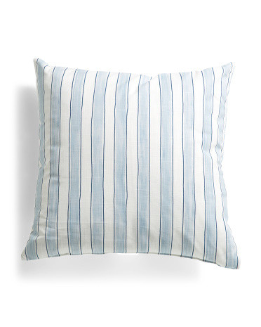 Made In Usa 22x22 Cotton Floral Striped Two Sided Pillow | TJ Maxx