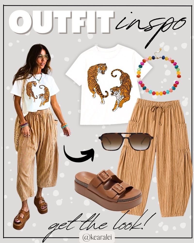 Fall outfits women back to school outfits summer outfit copper and cloth teenage girl high school college outfits cool mom outfit casual outfits Free People inspired outfit looks for less Amazon fashion affordable outfits yin yang tiger embroidered graphic tshirt tees cropped t-shirt y2k top with tan camel brown orange yellow striped stripes linen wide leg harem barrel flowy boho pants elastic waist drawstring barrel leg linen pants tan brown faux leather platform Birkenstocks look for less strappy buckle sandals slides slip on shoes boho outfit casual mom outfit momiform mom style midsize outfit tan leather crossbody purse chunky colorful beaded necklace gold jewelry layered necklaces retro brown aviator sunglasses || #freepeople #boho #amazon #walmart #target #fall #summer
.
.
Teenage girl outfits teenager college outfits deals sales sale alert Amazon fashion, teacher outfits, business casual, casual outfits, neutrals, street style, Midi skirt, Maxi Dress, Swimsuit, Bikini, Travel, skinny Jeans, Puffer Jackets, Concert Outfits, Cocktail Dresses, Sweater dress, Sweaters, cardigans Fleece Pullovers, hoodies, button-downs, Oversized Sweatshirts, Jeans, High Waisted Leggings, dresses, joggers, fall Fashion, winter fashion, leather jacket, Sherpa jackets, Deals, shacket, Plaid Shirt Jackets, apple watch bands, lounge set, Date Night Outfits, Vacation outfits, Mom jeans, shorts, sunglasses, Disney outfits, Romper, jumpsuit, Airport outfits, biker shorts, Weekender bag, plus size fashion, Stanley cup tumbler, boots booties tall over the knee, ankle boots, Chelsea boots, combat boots, pointed toe, chunky sole, heel, high heels, mules, clogs, sneakers, slip on shoes, Nike, adidas, vans, dr. marten’s, ugg slippers, golden goose, sandals, loafers, Birkenstocks, Steve Madden Target, Abercrombie and fitch

#LTKootd #LTKSeasonal #LTKSaleAlert